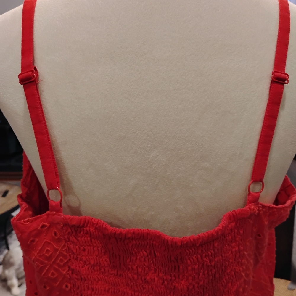 Old Navy Red Smocked Top - Picture 3 of 4